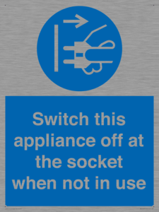 Switch this appliance off at the socket when not in use